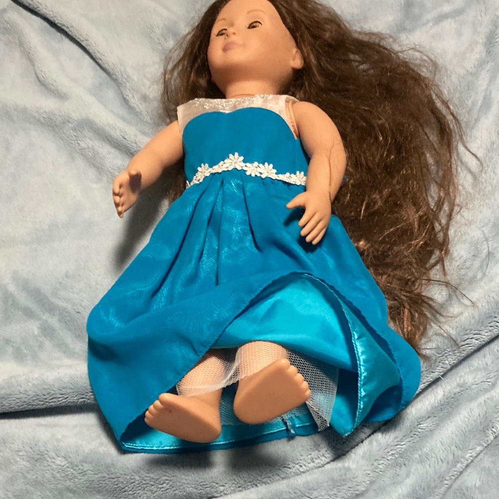 Elegant Blue Dress Doll